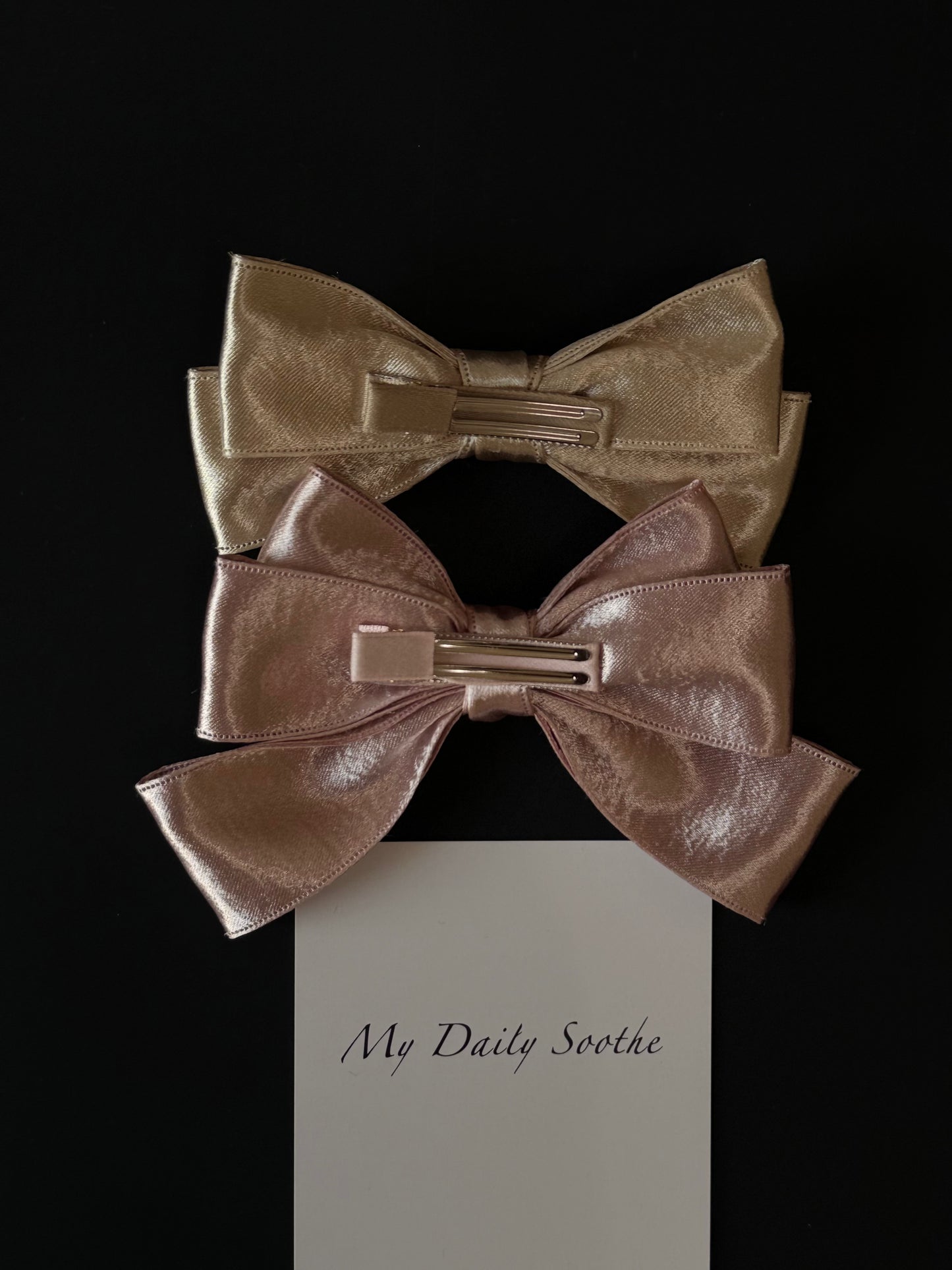 Elegant Satin Bow Hair Clip Size-M