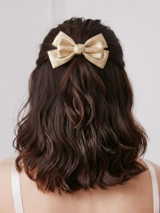 Elegant Satin Bow Hair Clip Size-M